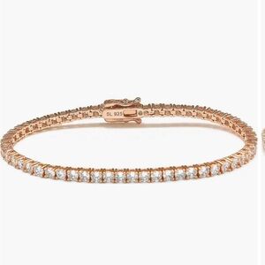 SUZY LEVIAN Rose Gold Plated Sterling Silver & Cubic Zirconia Tennis Bracelet